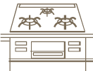 3口センサー付きガスコンロ取付工事